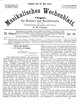 Musikalisches Wochenblatt Freitag 10. Mai 1872