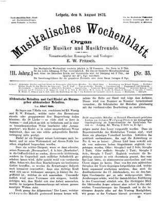Musikalisches Wochenblatt Freitag 9. August 1872