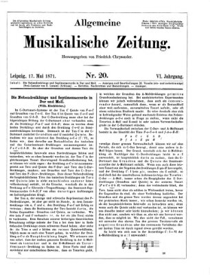 Allgemeine musikalische Zeitung Mittwoch 17. Mai 1871