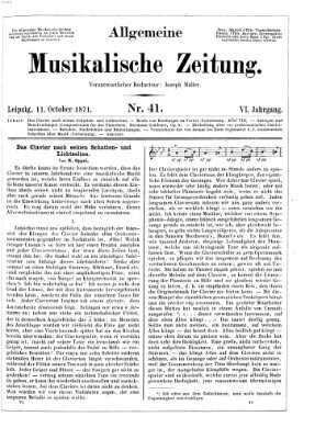 Allgemeine musikalische Zeitung Mittwoch 11. Oktober 1871