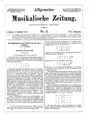 Allgemeine musikalische Zeitung Mittwoch 8. Januar 1873