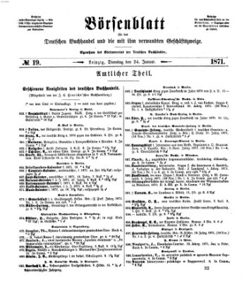 Börsenblatt für den deutschen Buchhandel Dienstag 24. Januar 1871