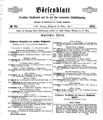 Börsenblatt für den deutschen Buchhandel Freitag 24. März 1871