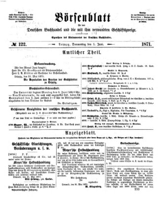 Börsenblatt für den deutschen Buchhandel Donnerstag 1. Juni 1871