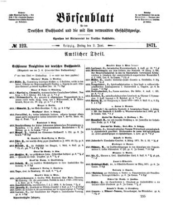Börsenblatt für den deutschen Buchhandel Freitag 2. Juni 1871