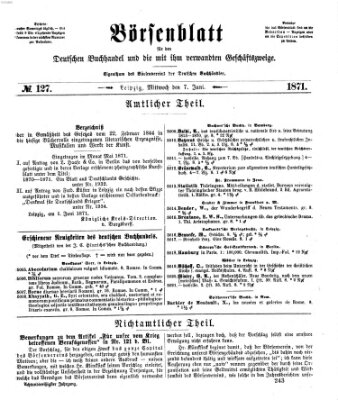 Börsenblatt für den deutschen Buchhandel Mittwoch 7. Juni 1871