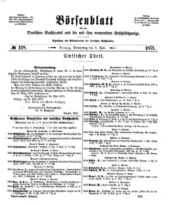 Börsenblatt für den deutschen Buchhandel Donnerstag 8. Juni 1871