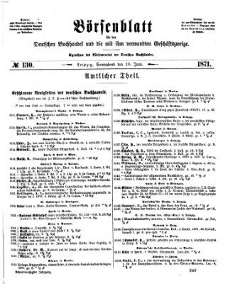 Börsenblatt für den deutschen Buchhandel Samstag 10. Juni 1871