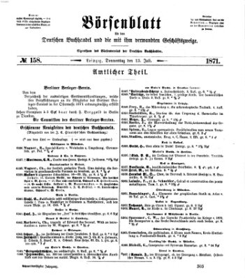 Börsenblatt für den deutschen Buchhandel Donnerstag 13. Juli 1871