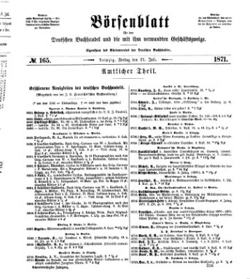 Börsenblatt für den deutschen Buchhandel Freitag 21. Juli 1871