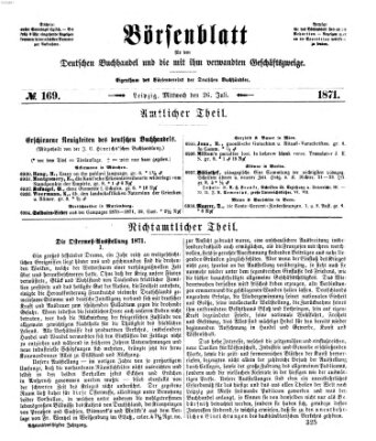 Börsenblatt für den deutschen Buchhandel Mittwoch 26. Juli 1871