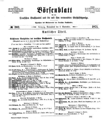 Börsenblatt für den deutschen Buchhandel Samstag 2. September 1871