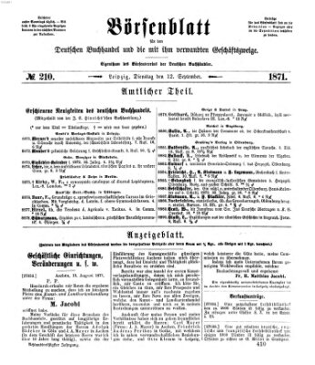 Börsenblatt für den deutschen Buchhandel Dienstag 12. September 1871