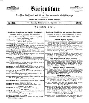 Börsenblatt für den deutschen Buchhandel Mittwoch 13. September 1871