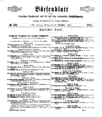 Börsenblatt für den deutschen Buchhandel Montag 25. September 1871