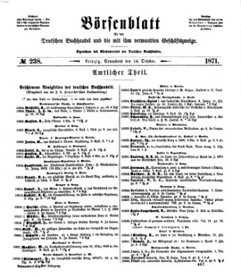 Börsenblatt für den deutschen Buchhandel Samstag 14. Oktober 1871