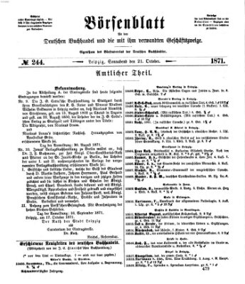 Börsenblatt für den deutschen Buchhandel Samstag 21. Oktober 1871