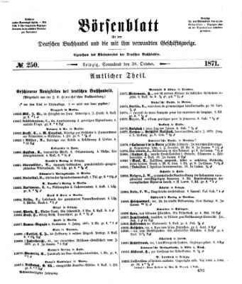 Börsenblatt für den deutschen Buchhandel Samstag 28. Oktober 1871