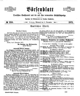 Börsenblatt für den deutschen Buchhandel Mittwoch 8. November 1871