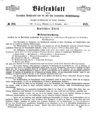 Börsenblatt für den deutschen Buchhandel Mittwoch 6. Dezember 1871