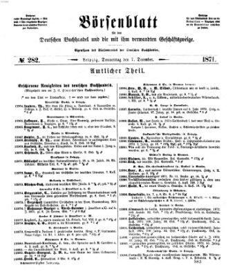 Börsenblatt für den deutschen Buchhandel Donnerstag 7. Dezember 1871