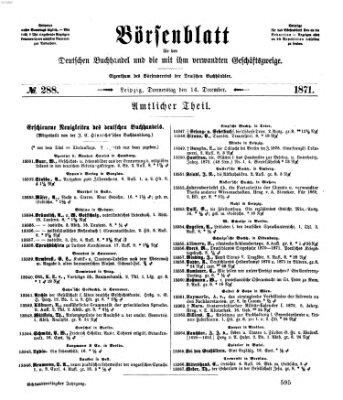 Börsenblatt für den deutschen Buchhandel Donnerstag 14. Dezember 1871