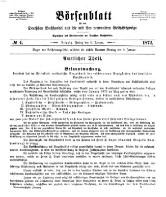 Börsenblatt für den deutschen Buchhandel Freitag 5. Januar 1872
