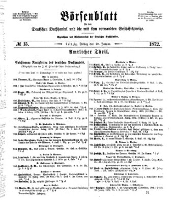 Börsenblatt für den deutschen Buchhandel Freitag 19. Januar 1872