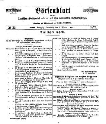 Börsenblatt für den deutschen Buchhandel Donnerstag 8. Februar 1872