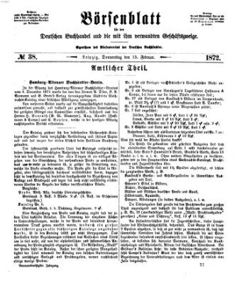 Börsenblatt für den deutschen Buchhandel Donnerstag 15. Februar 1872