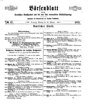 Börsenblatt für den deutschen Buchhandel Montag 26. Februar 1872