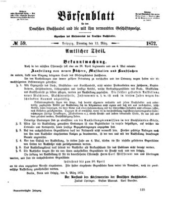 Börsenblatt für den deutschen Buchhandel Dienstag 12. März 1872