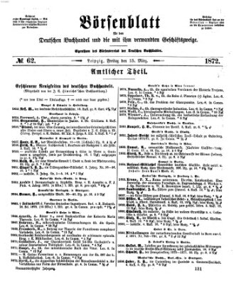 Börsenblatt für den deutschen Buchhandel Freitag 15. März 1872