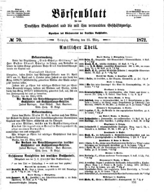Börsenblatt für den deutschen Buchhandel Montag 25. März 1872