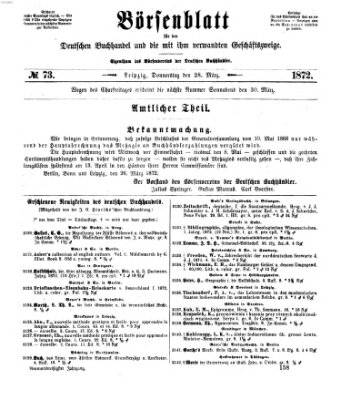 Börsenblatt für den deutschen Buchhandel Donnerstag 28. März 1872