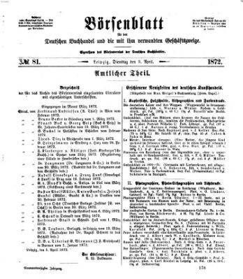 Börsenblatt für den deutschen Buchhandel Dienstag 9. April 1872