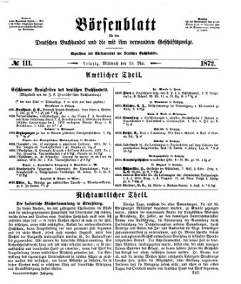 Börsenblatt für den deutschen Buchhandel Mittwoch 15. Mai 1872