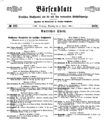 Börsenblatt für den deutschen Buchhandel Dienstag 4. Juni 1872