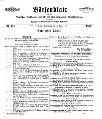 Börsenblatt für den deutschen Buchhandel Samstag 8. Juni 1872