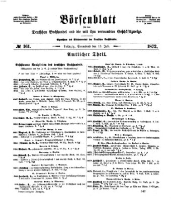 Börsenblatt für den deutschen Buchhandel Samstag 13. Juli 1872