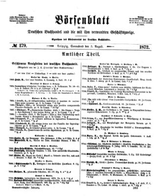 Börsenblatt für den deutschen Buchhandel Samstag 3. August 1872