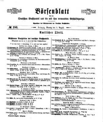 Börsenblatt für den deutschen Buchhandel Montag 5. August 1872
