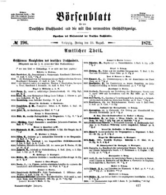 Börsenblatt für den deutschen Buchhandel Freitag 23. August 1872