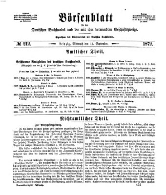 Börsenblatt für den deutschen Buchhandel Mittwoch 11. September 1872