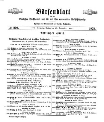 Börsenblatt für den deutschen Buchhandel Freitag 20. September 1872