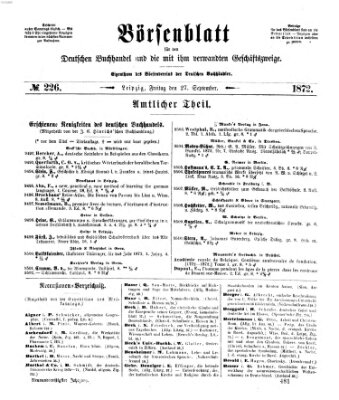 Börsenblatt für den deutschen Buchhandel Freitag 27. September 1872
