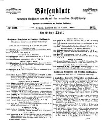 Börsenblatt für den deutschen Buchhandel Samstag 12. Oktober 1872
