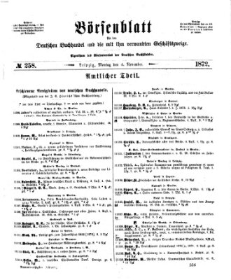 Börsenblatt für den deutschen Buchhandel Montag 4. November 1872