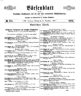 Börsenblatt für den deutschen Buchhandel Montag 25. November 1872