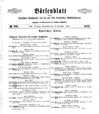 Börsenblatt für den deutschen Buchhandel Donnerstag 12. Dezember 1872